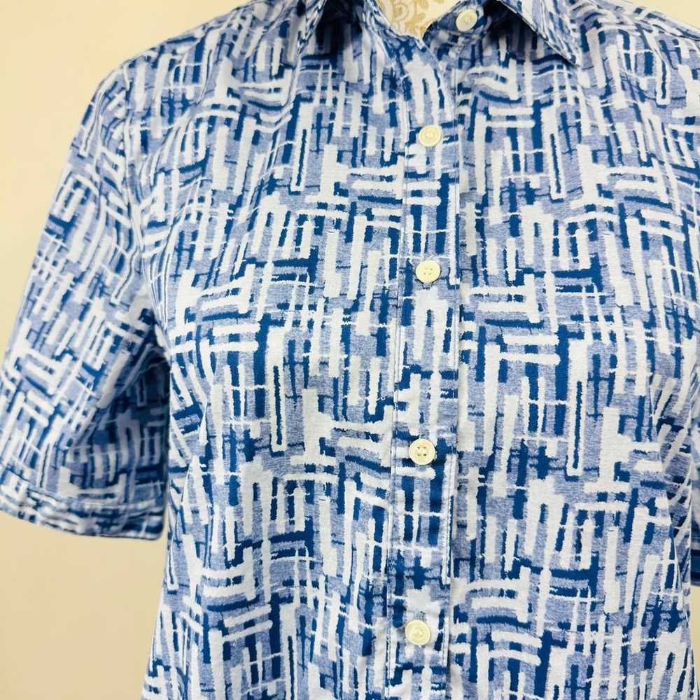 J McLaughlin Size Small Blue Lawrence Cotton Shir… - image 3