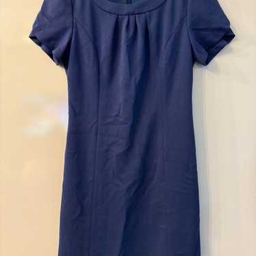 Navy short-sleeve knee-length dress, size S, heig… - image 1