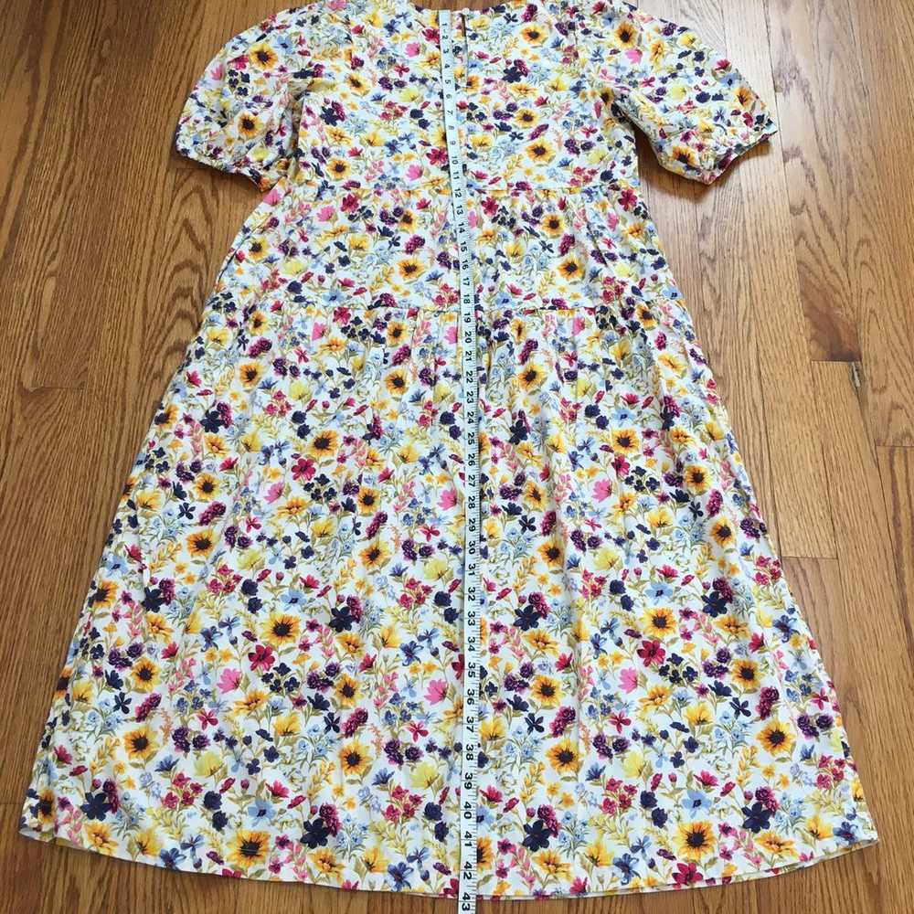 Old Navy Boho Yellow Floral Puff short Sleeve Tie… - image 9