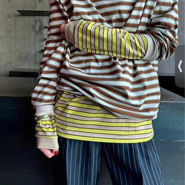 6 cotton border long sleeve t-shirt