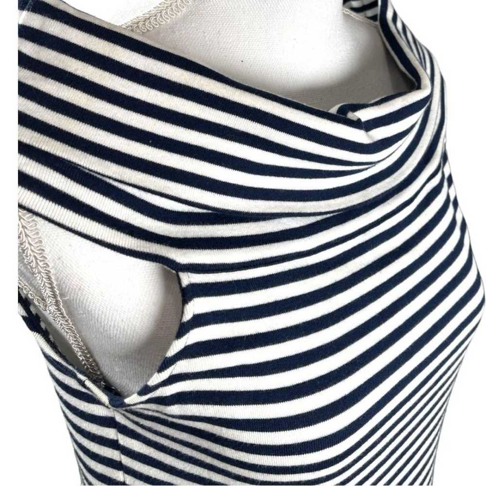 Lauren Ralph Lauren Blue White Stripe Shoulder & … - image 4