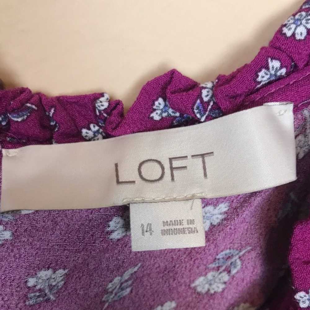 LOFT Women’s Micro Floral Print Ruffle Neckline S… - image 10