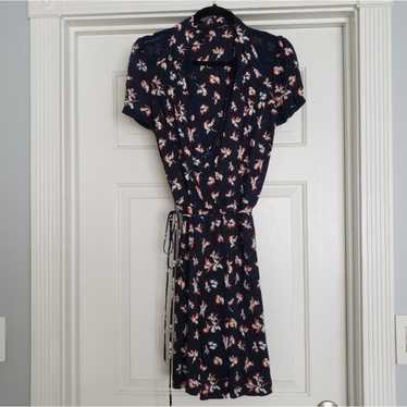 Original Juicy Couture Blue Silk Floral Wrap Dress