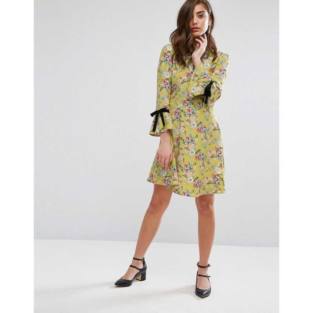 MISS SELFRIDGE ASOS Yellow Chartreuse Floral High… - image 2