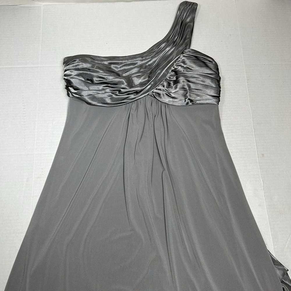 David's Bridal Gray One Shoulder Long Gown Prom D… - image 3