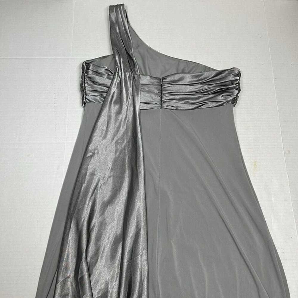 David's Bridal Gray One Shoulder Long Gown Prom D… - image 7