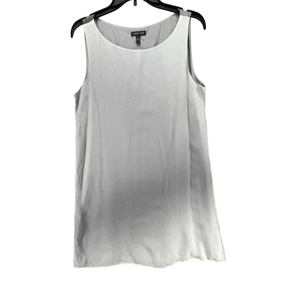 Eileen Fisher Dress Womens S Gray Ombre Silk Geor… - image 1