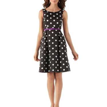 WHITE HOUSE BLACK MARKET Polka Dot Belted Midi Dre