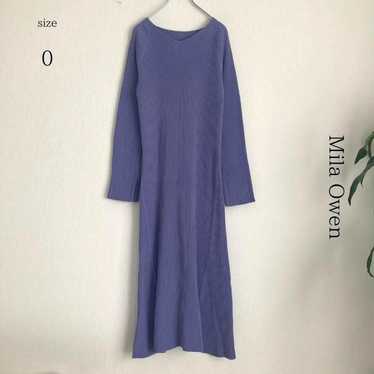 【Mila Owen】 Rib Knit Long Dress with Sleeve Slits… - image 1