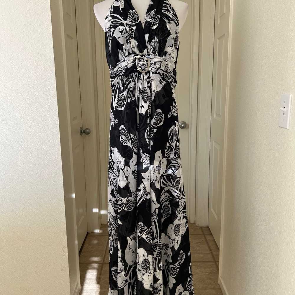 WHBM Floral Halter Maxi Dress - image 1