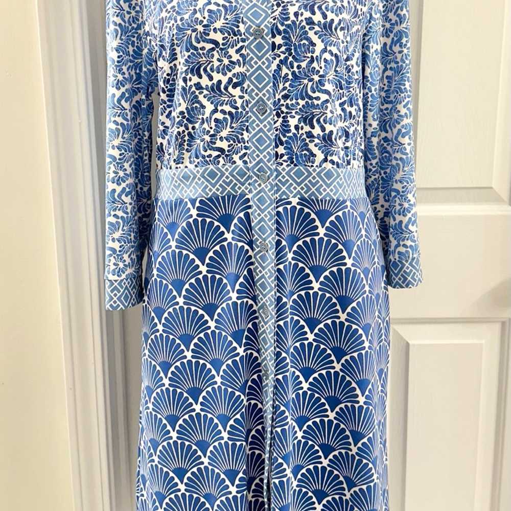 J.McLaughlin Kaitlyn Dress Size L Blue - image 1