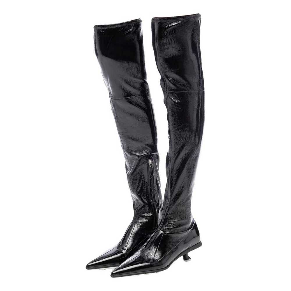 miu miu patent leather boots