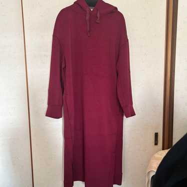 Burgundy Hooded Long Dress - image 1