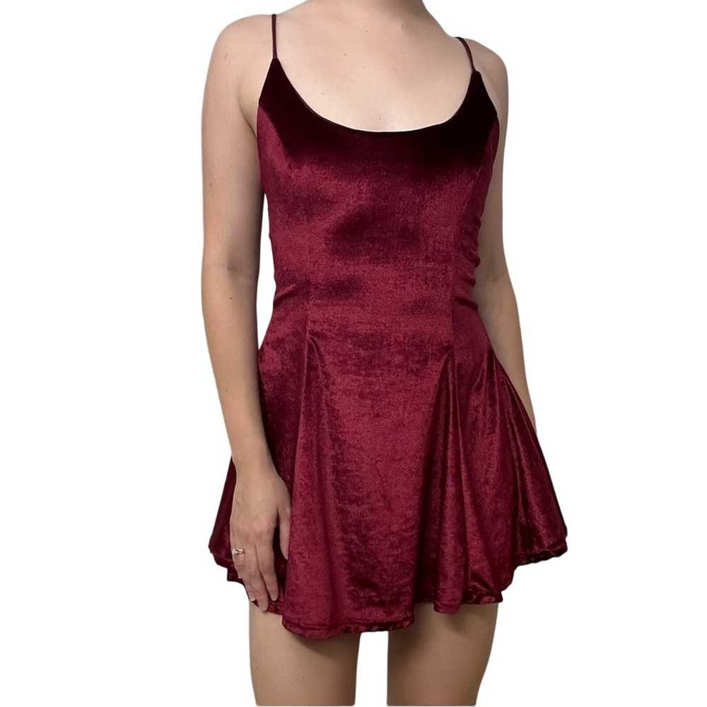 Lucy in the Sky Dress Mini Velvet Red Tie Bow Sex… - image 1