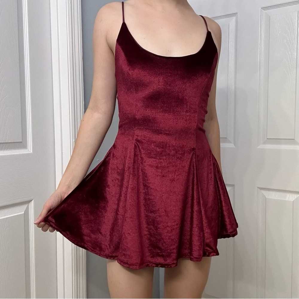 Lucy in the Sky Dress Mini Velvet Red Tie Bow Sex… - image 2