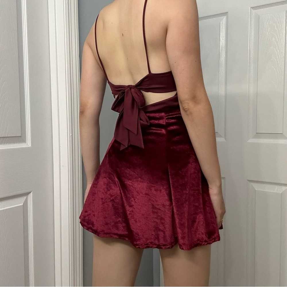 Lucy in the Sky Dress Mini Velvet Red Tie Bow Sex… - image 8