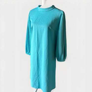 Carol Brent Dress Vintage 60s 70s Tiffany Blue Acc