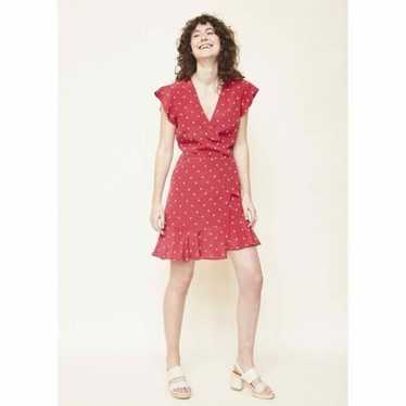 Rails Leanne Wrap Mini Dress in Raspberry Cream D… - image 1