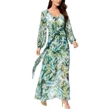 Nine West palm leaf green maxi dress