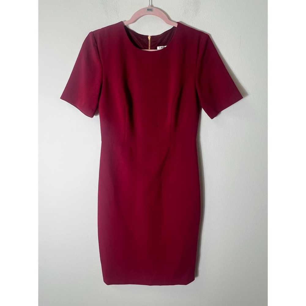 Trina Turk Maroon Short Sleeve Knee Length Dress … - image 1