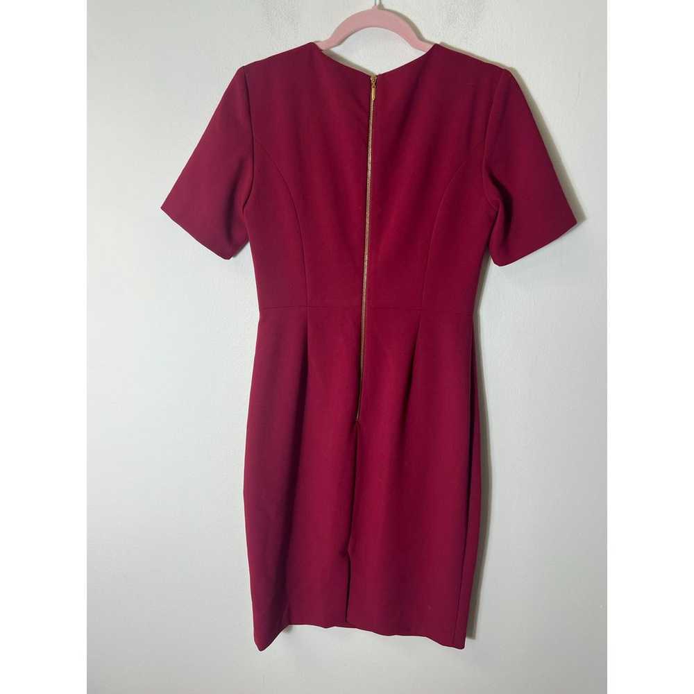 Trina Turk Maroon Short Sleeve Knee Length Dress … - image 2