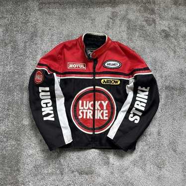 Suzuki Lucky Strike ジャケット 赤黒 Racing × Very Rare × Vintage RARE SUZUKI LUCKY STRIKE TEAM
