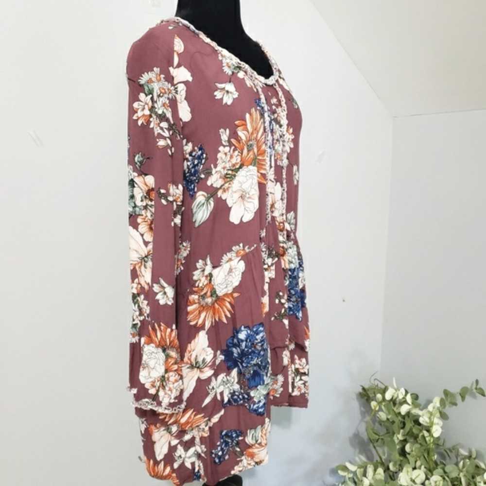 Jodifl Floral Bell Sleeve Layered Hem Tunic Top B… - image 2