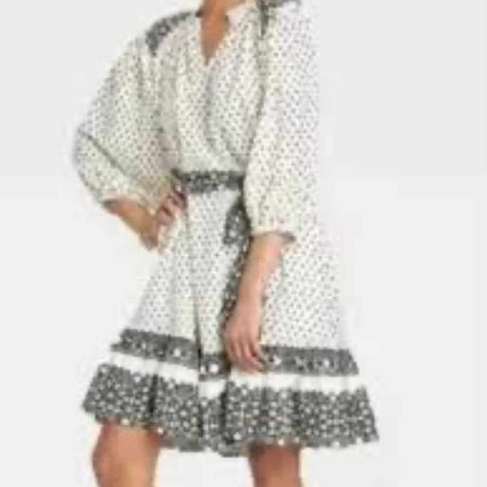 D8- KNOX ROSE Block Print BOHO Belted Midi Dress - image 10