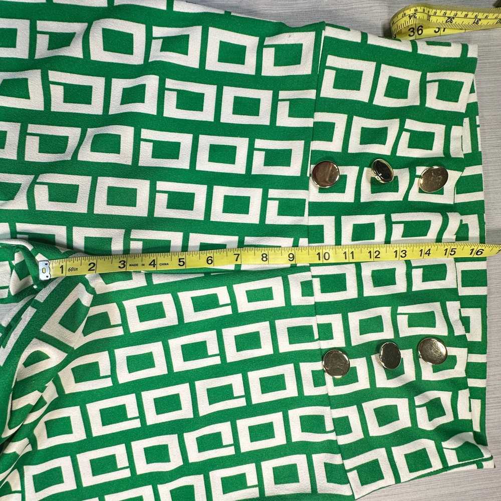 Vintage Vamp Pants Womens XL Green White Vtg Geom… - image 8