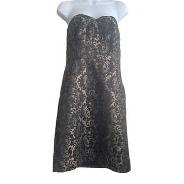 Ann Taylor LOFT Dress Women Size 4 Gold Black Swee