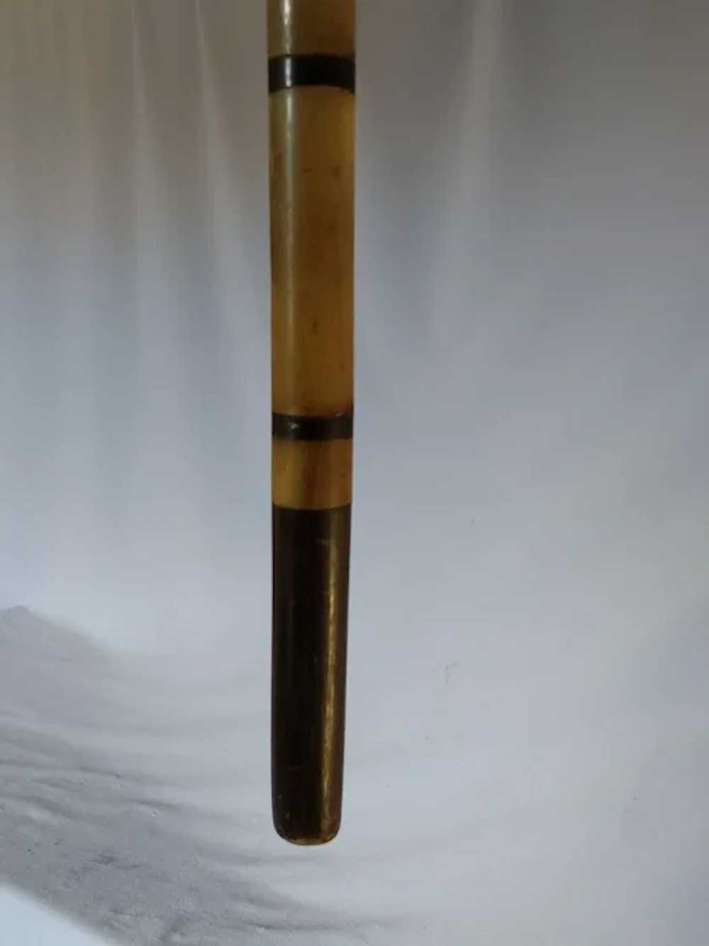 Antique Hand Carved Horn Walking Stick Cane, Dog … - image 11