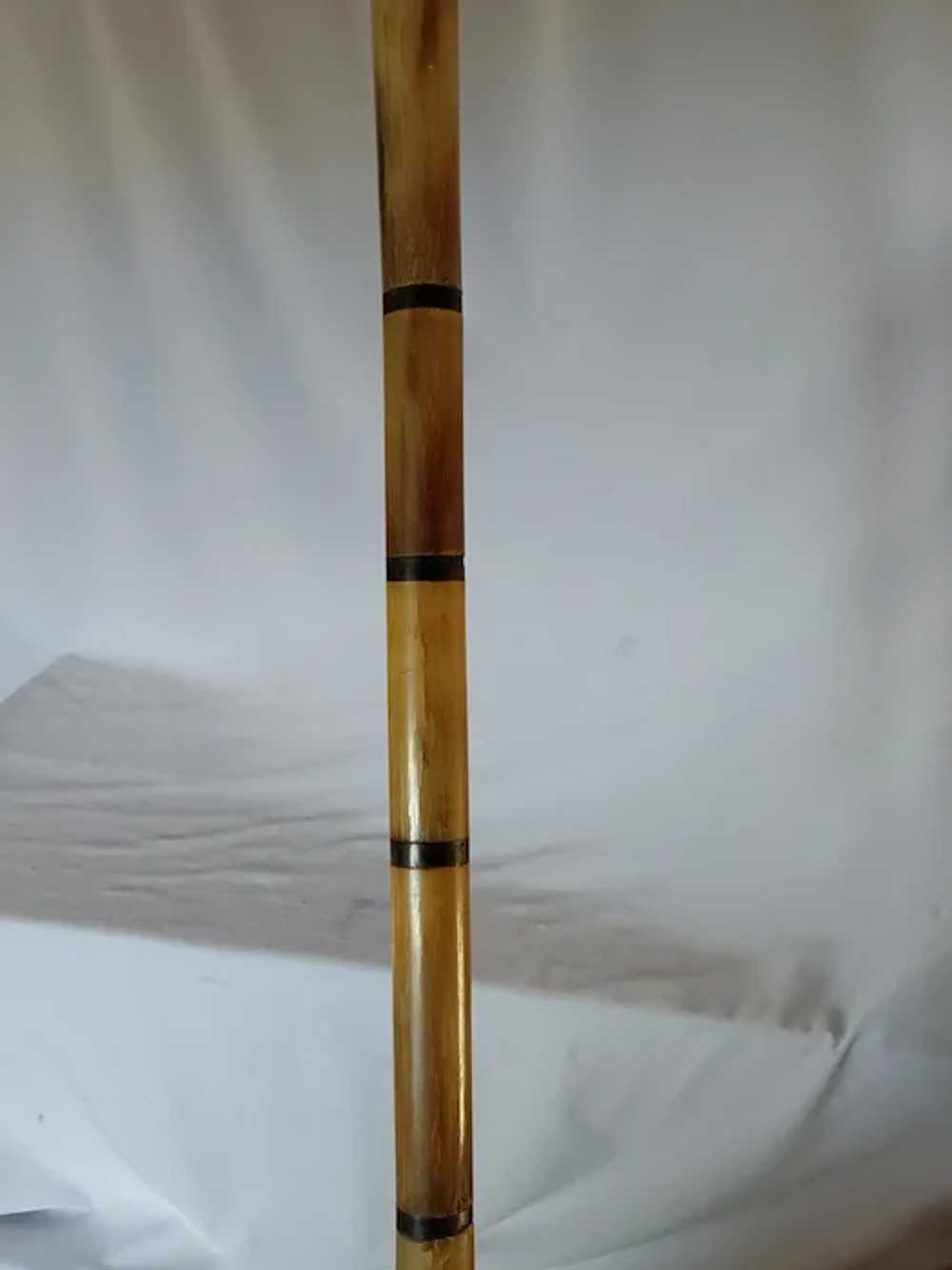 Antique Hand Carved Horn Walking Stick Cane, Dog … - image 8