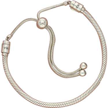 Pandora Sterling Silver Moments Snake Chain Slide… - image 1