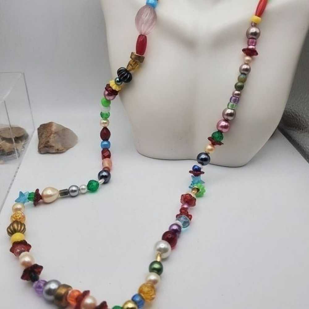 Mixed beaded assorted colorful rainbow long lengt… - image 1