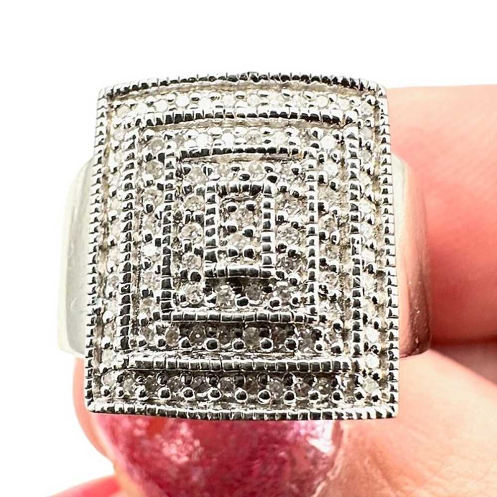 JTV Sterling Silver Womens Ring Diamonds Statemen… - image 1