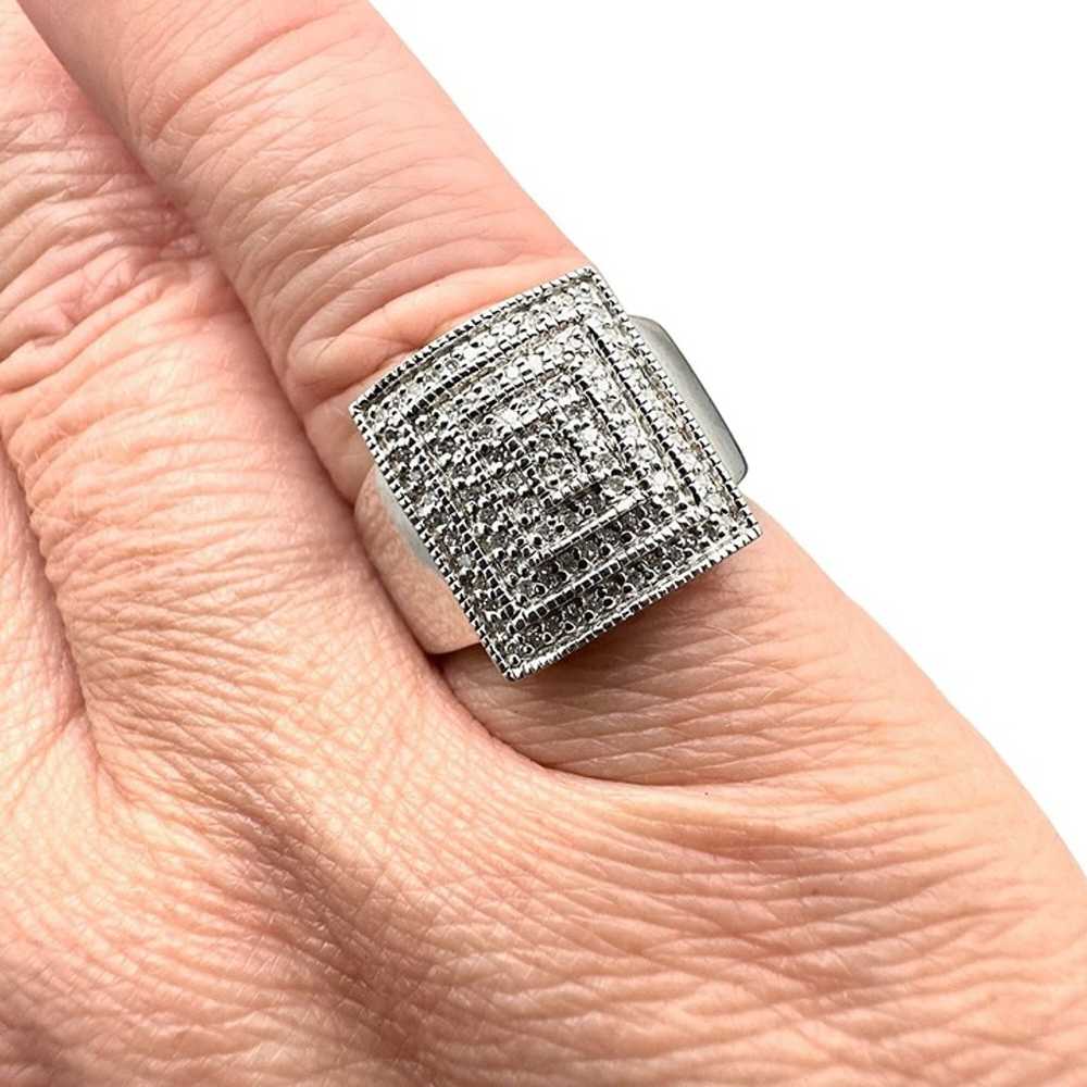 JTV Sterling Silver Womens Ring Diamonds Statemen… - image 2