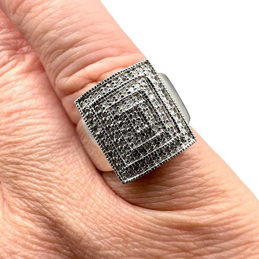 JTV Sterling Silver Womens Ring Diamonds Statemen… - image 3