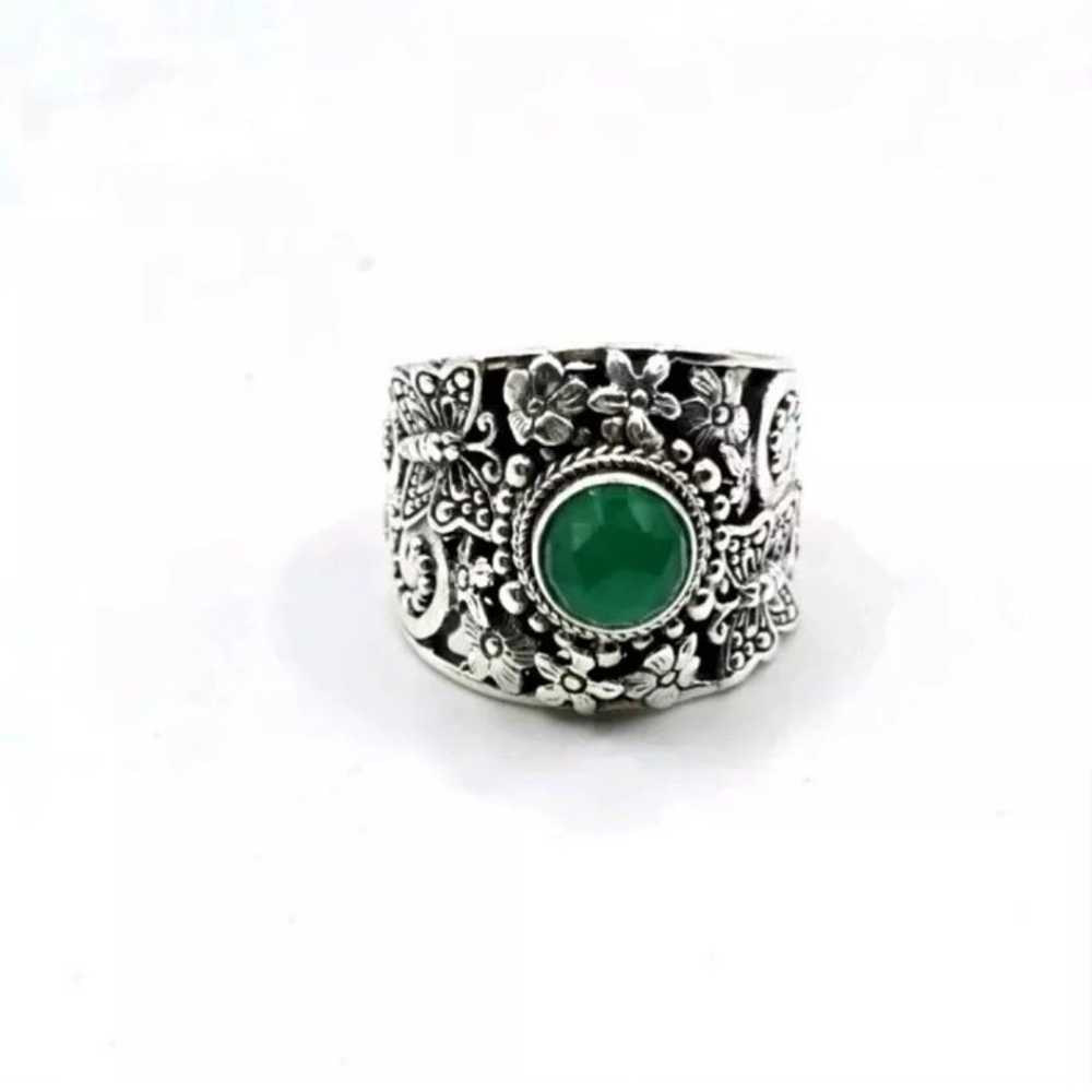 SARDA 925 Emerald Ring Size 8 - image 1