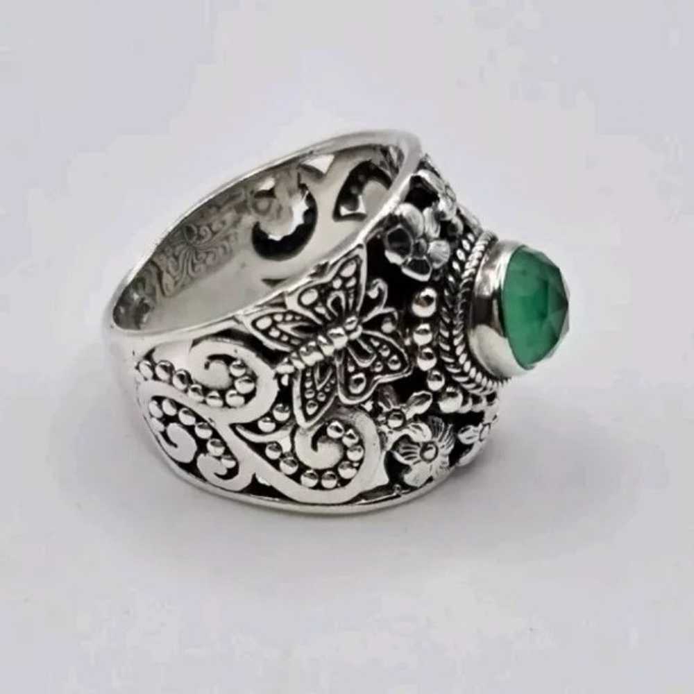 SARDA 925 Emerald Ring Size 8 - image 2