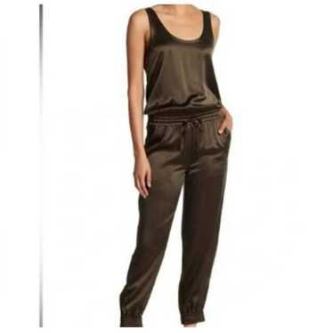 Theory Olive Green Silk Jumpsuit