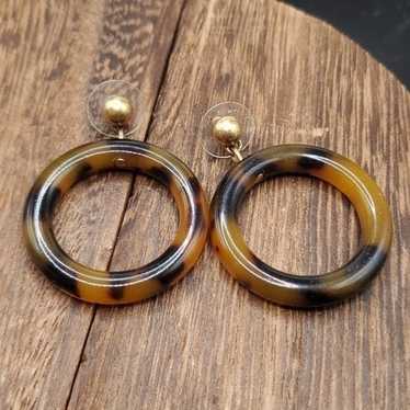 Hoop donut tortoise shell melt earrings E980