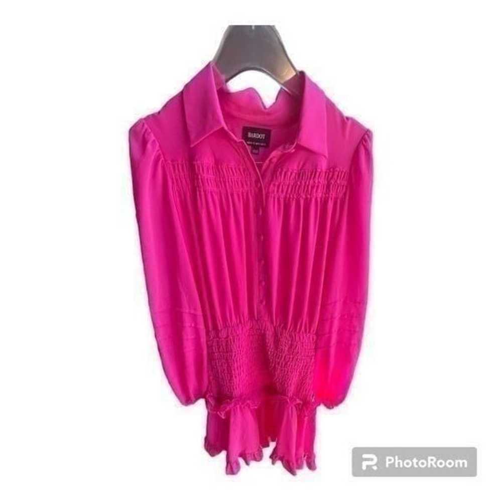 Ira Shirred_ Bardot Pink Dress Size 6 - image 10