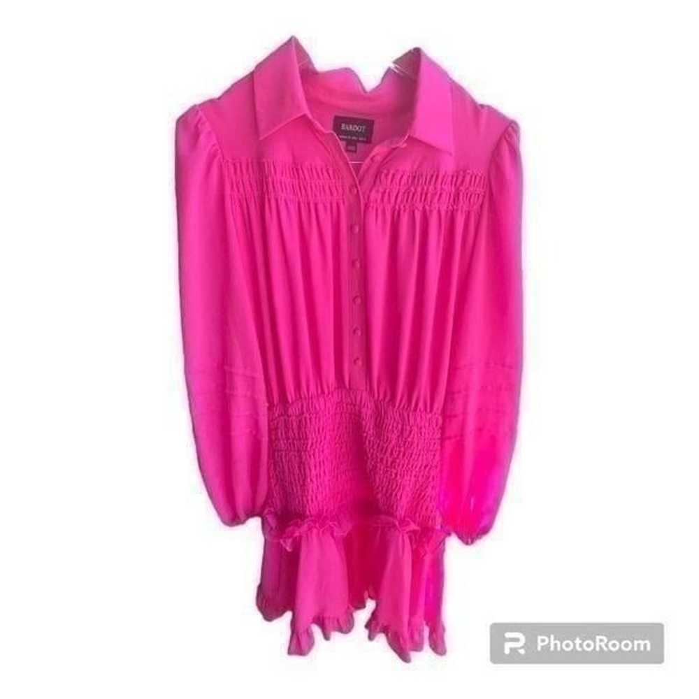 Ira Shirred_ Bardot Pink Dress Size 6 - image 11