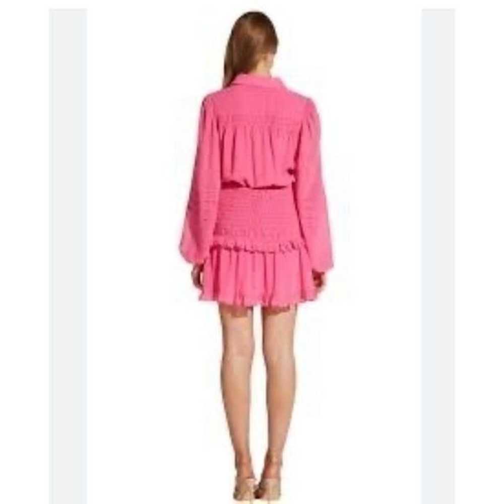 Ira Shirred_ Bardot Pink Dress Size 6 - image 2