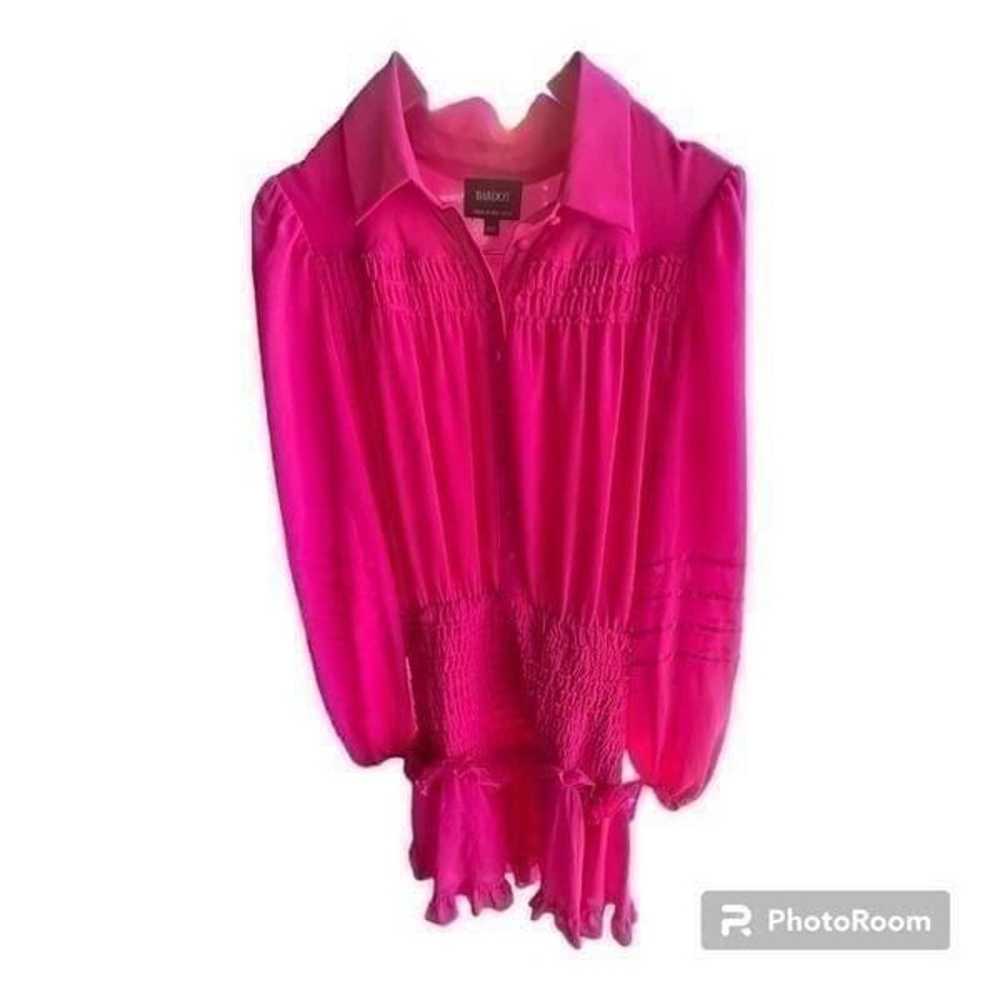 Ira Shirred_ Bardot Pink Dress Size 6 - image 8