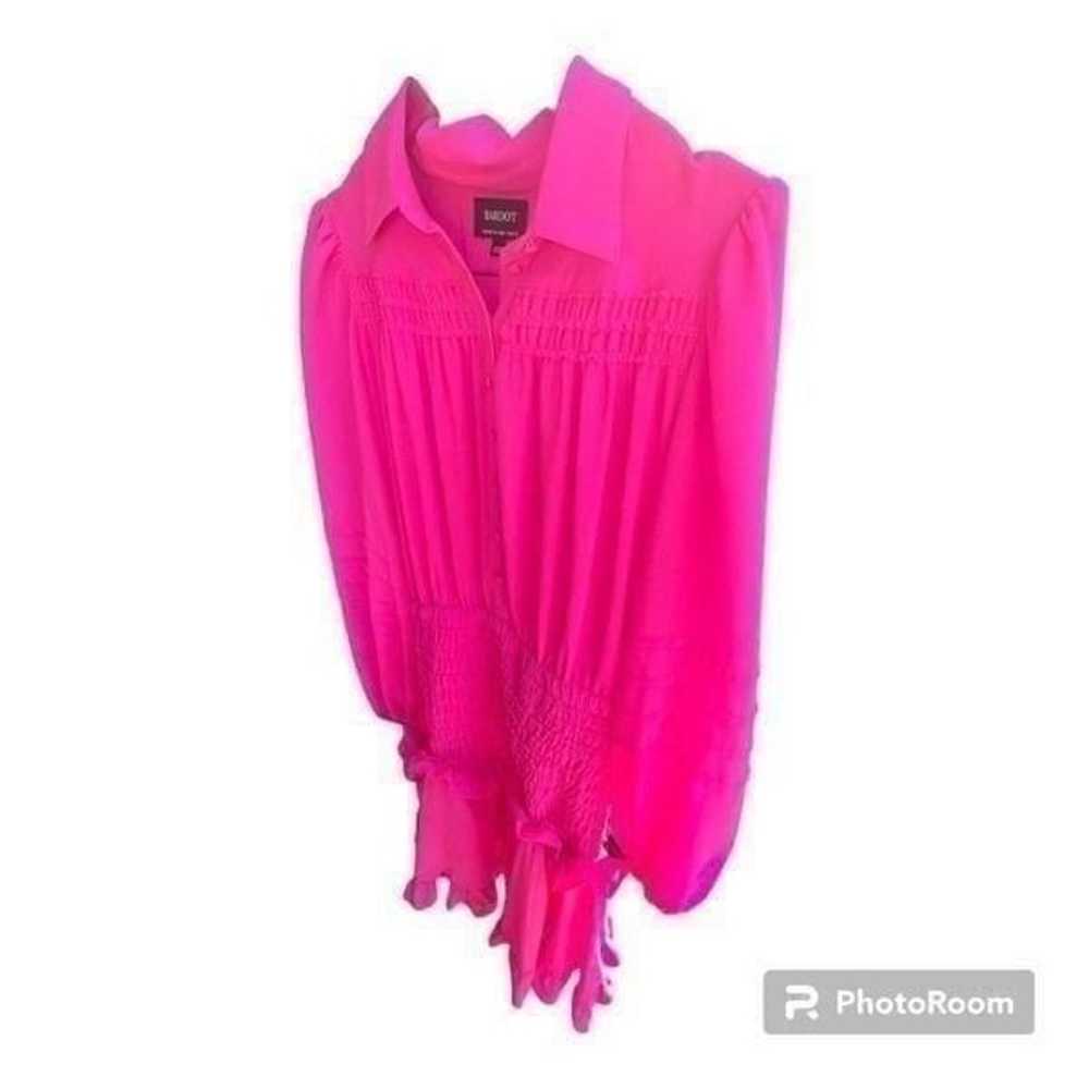 Ira Shirred_ Bardot Pink Dress Size 6 - image 9