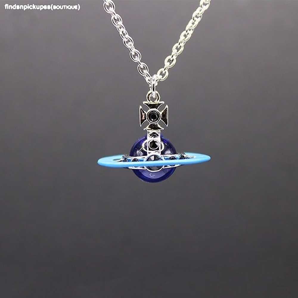 Vivienne Westwood Blue Saturn Necklace - image 12