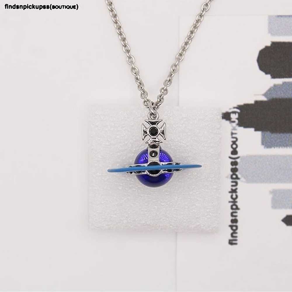 Vivienne Westwood Blue Saturn Necklace - image 1