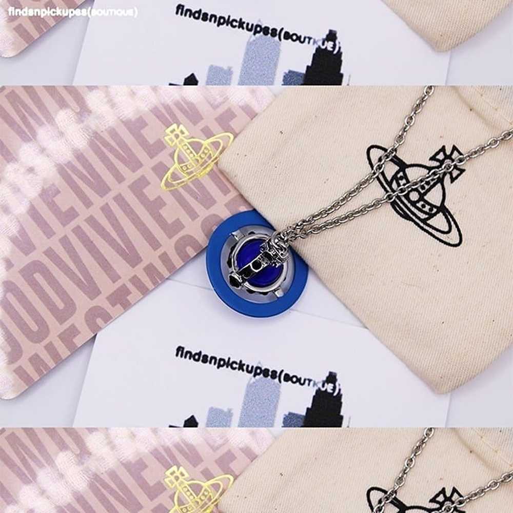 Vivienne Westwood Blue Saturn Necklace - image 3