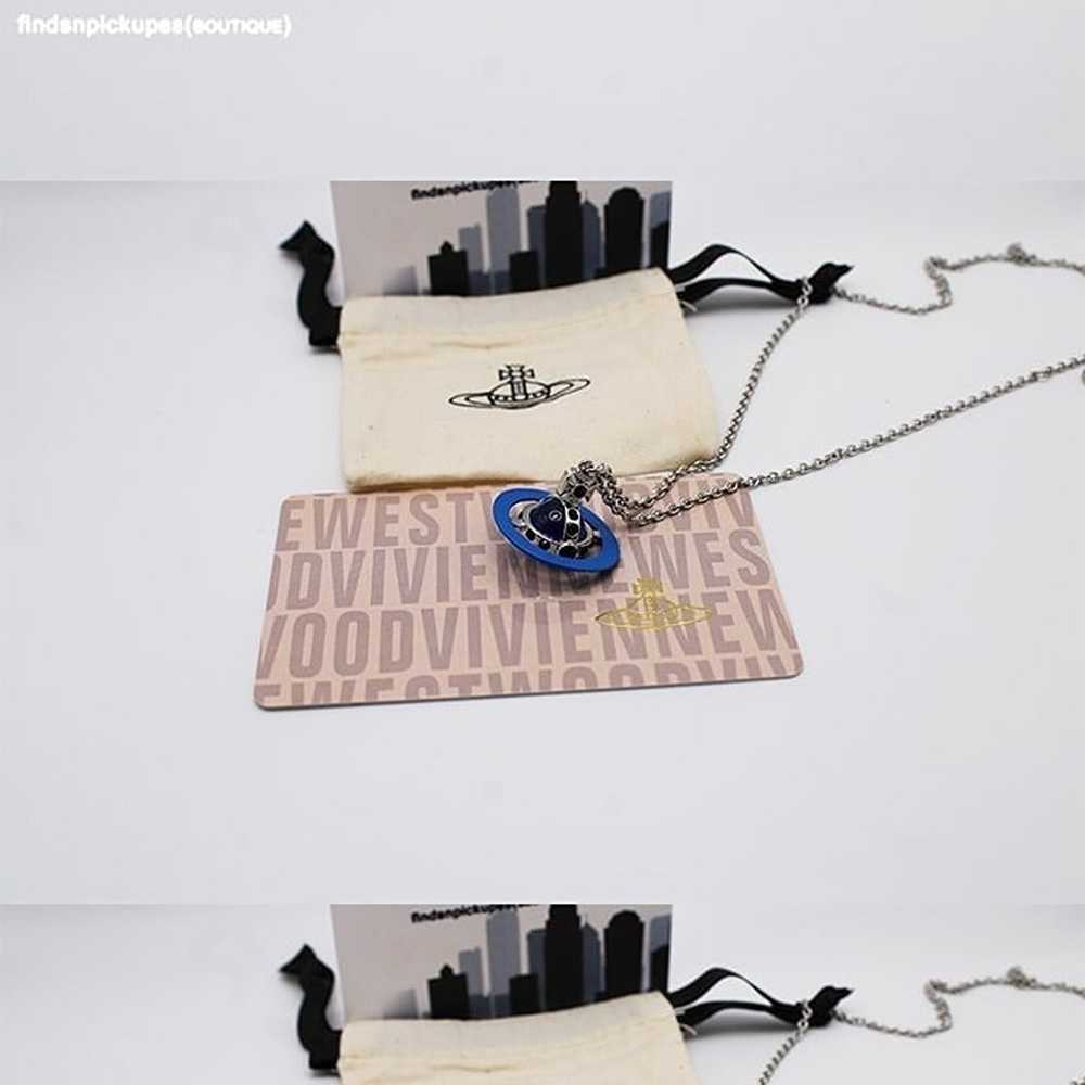 Vivienne Westwood Blue Saturn Necklace - image 7